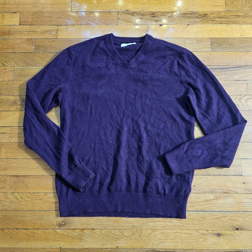 EVERLANE V-Neck Cashmere Sweater Men's Medium Purple